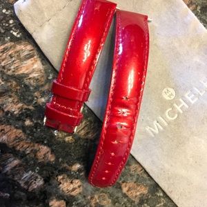 Michele 16mm Red Patent Leather Watch Band